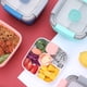 thumbnail image 4 of Recipiente apilable para ensaladas para el almuerzo, 3 compartimentos, caja bento de 50 oz para aderezos para ensaladas, bocadillos, ensaladera, 4 of 6