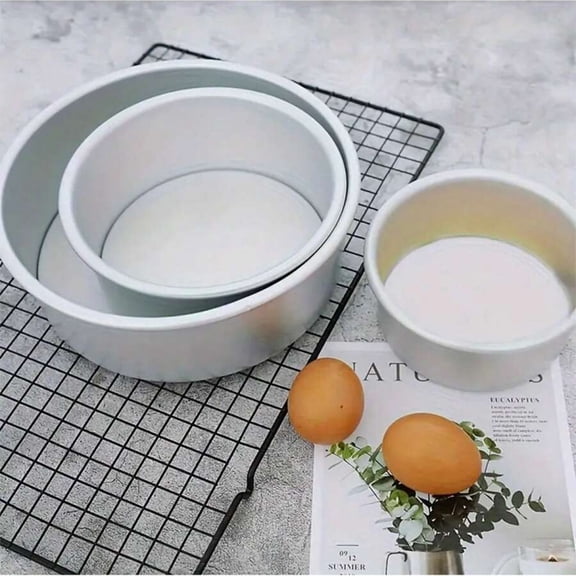 3pcs Aluminum Cake Pans - Durable Non-Stick Coating,Removable Bottom, 4/6/8 Inch Round Cake Pans, Easy Release For Cakes - Ideal For Weddings, Birthdays,Parties,Kitchen Tools, Baking Tools,Oven Use