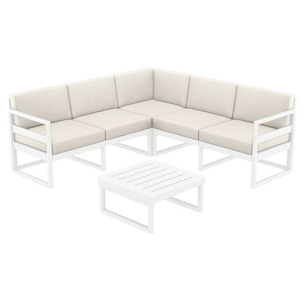 Mykonos Corner Sectional Lounge Set In White With Fabric Natural Cushions Com - How To Clean White Metal Outdoor Furniture Mykonos Corner Sectional Lounge Set In White With Fabric Natural Cushions Com - How To Clean White Metal Outdoor Furniture
