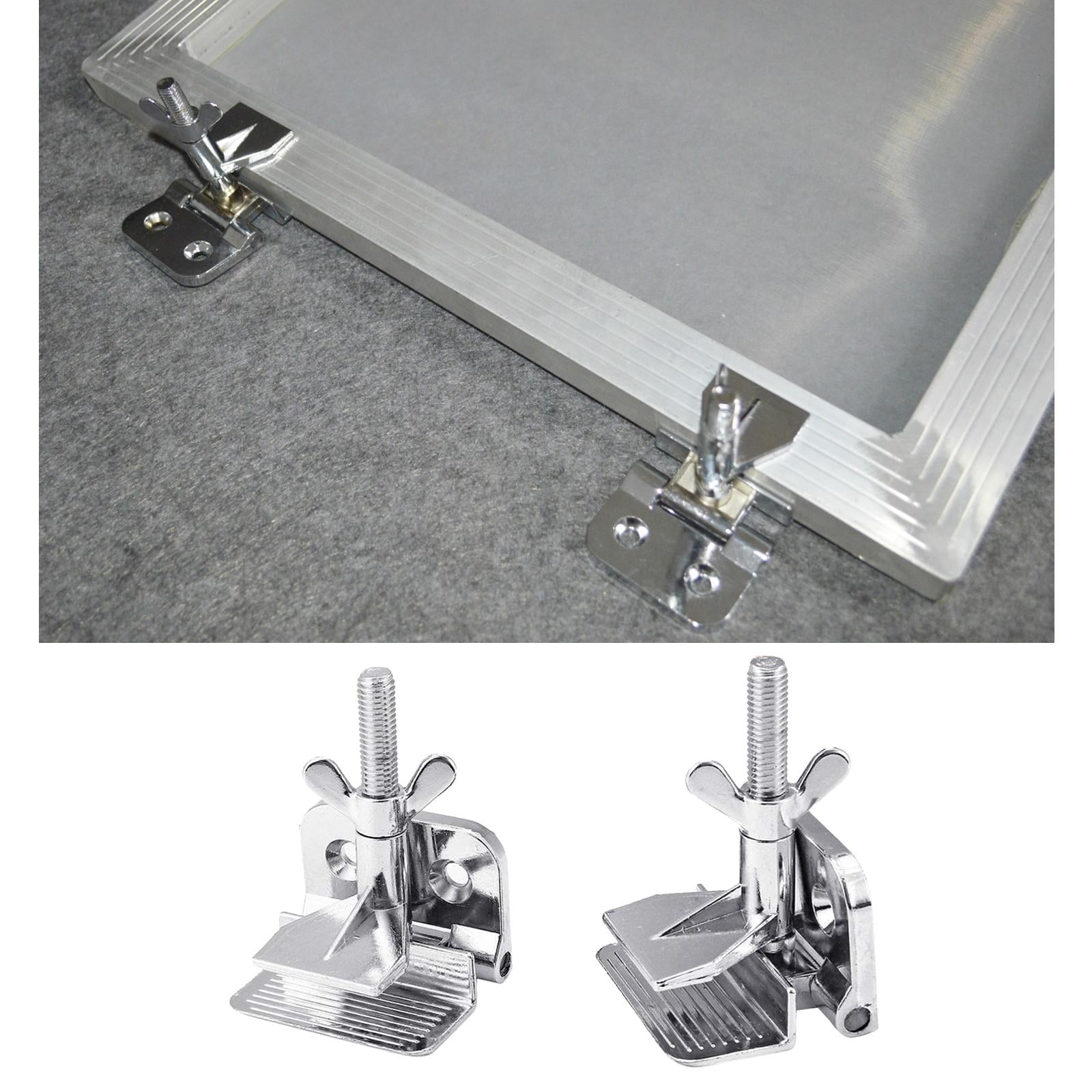 INTBUYING Screen Printing Hinge Clamps – 2-Pack Butterfly Clamps With Screws, Zinc Alloy, For Frames Up To 2” Thick