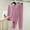 Purple, variant on Herrnalise Women 2 Piece Modal Pajamas Sets Summer Long Sleeve Top and Drawstring Pants Soft Solid Color Sleepwear Suit Purple