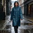 thumbnail image 2 of Unisex EVA Rain Poncho,Heavy Duty Long Raincoat with Drawstring Hood & Pocket,Reusable Thickened Waterproof Rain Gear for Adults Cycling & Rainstorm, 2 of 7