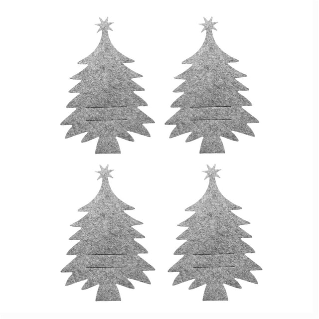 Polishing Stone Clearance Sale Christmas Silverware Bag | 4 Pieces/Set Christmas Tree Non Woven Kitchen Utensil Rack Christmas Thanksgiving New Year Kitchen Cutlery Rack Christmas Decorations