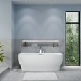 thumbnail image 4 of Bank Series 65 in. x 31 in. Flat Bottom Acrylic Freestanding Soaking Bathtub with Center Drain in Glossy White, 4 of 6