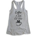 thumbnail image 1 of Coffee Plus Cat Equals Cat-feine Tank Top, Ladies Racerback Tank Top, Cat Tank, Funny Coffee Caffeine Tank, Heather Gray, Small, 1 of 3
