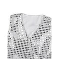 thumbnail image 4 of iiniim Kids Girls Sparkle Sequins Jazz Hip Hop Dance Vest Top Stage Performance Party Waistcoat Size 7-15 Silver 14-15, 4 of 6