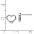 thumbnail image 4 of Sterling Silver Rhodium Plated Open Heart Post Earrings (8 X 10) Made In Thailand qe8727, 4 of 5