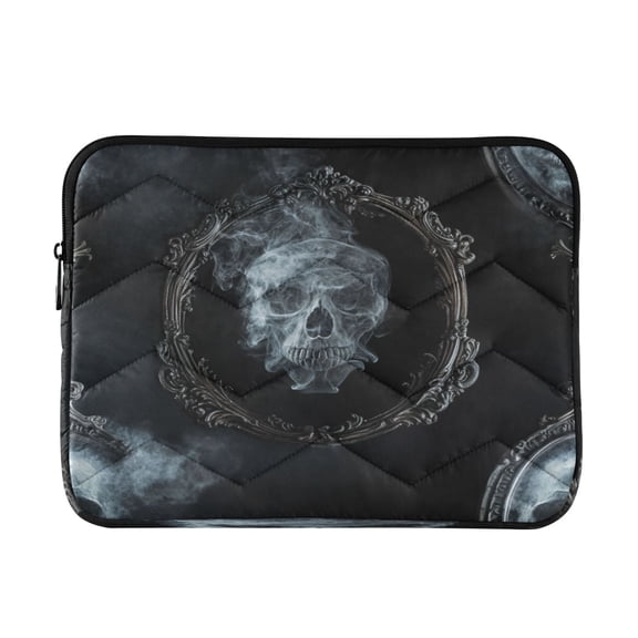 Quilted Laptop Sleeve for 13-16 Inch Laptops Protective Laptop Case Cover Lightweight Travel & Office Essentials A Skull