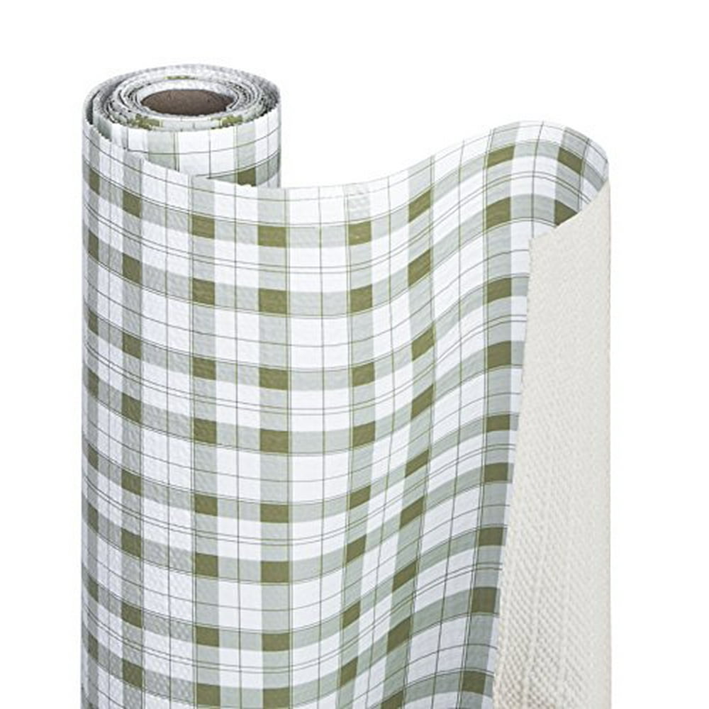 DAZZ 8742205 Khaki Plaid Grip Bonded Shelf Liner