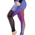 thumbnail image 2 of Women's Pastel Mermaid Ankle Length Legging with No Roll Tummy Tucking Waistband and Pocket by Astrid Underground, 2 of 4