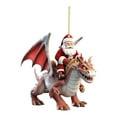thumbnail image 2 of CoreLiving Christmas Dragon Ornament Santa on Flying Dragon for Tree, Unique Collectible Holiday Decor, Perfect Christmas Gift for Kids and Adults, 2 of 6