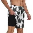 thumbnail image 3 of Balery Retro Rooster Mens Swim Trunks Swim Shorts for Men Quick Dry Inseam Beach Shorts with Compression Liner Pocket-XX-Large, 3 of 9