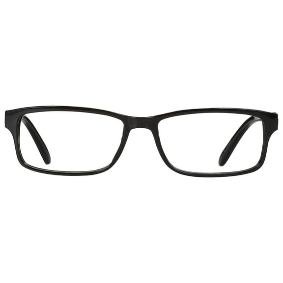 M  Mens Rectangular Plastic Reading Glasses 1.25 Frazier in Classic Black