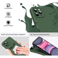 thumbnail image 3 of Liquid Silicone Case for iPhone 11 Pro, [Flat Edge Design] [Camera Protection] [Anti Fingerprint] 4 Layers Protect Scratch Proof Anti Drop Microfiber Phone Cover, 5.8", Green, 3 of 14