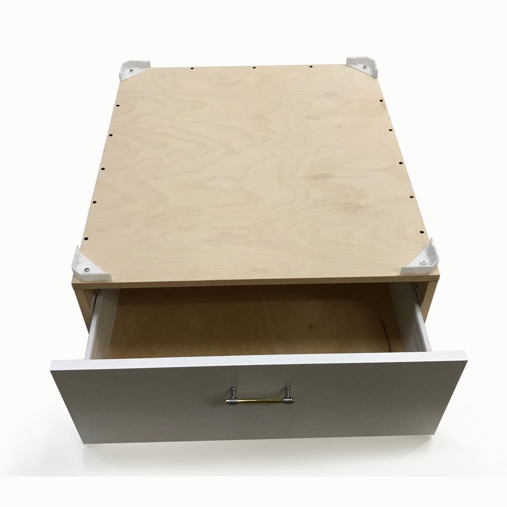13" Hight Plywood Laundry Pedestal With Drawer Box, Cover Front Made of white - Custom Made - 24W x 30L