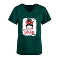 thumbnail image 3 of Mujeres de manga corta con cuello en V Tops Uniforme Día de la madre Impreso Bolsillos Blusa Enfermería Pompotops  hkajfhjk465104, 3 of 4