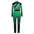 thumbnail image 2 of Aislor Girls Shiny Rhinestone Full Body Unitard Gradient Long Sleeve Gymnastics Leotard Dance Jumpsuit Green 8, 2 of 8