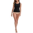 thumbnail image 2 of INSPIRE CHIC Women's Zippers Nursing Relaxed Fit Tank Wide Straps U-Neck Long Postpartum Vest M Black, 2 of 5