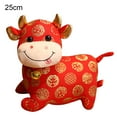 thumbnail image 2 of Pattern Print Cartoon Cow Plush Stuffed Doll Chinese New Year Decor Toy Mascot, 2 of 6