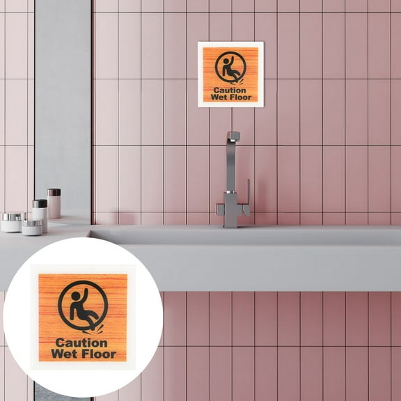 FONWILYO 1Set Caution Wet Floor Sign for Industrial Use with Scratch Resistant Material Yellow