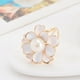 thumbnail image 3 of Broche de tres anillos con diseño de flores y perlas de imitación para mujer para fiesta de boda, 3 of 9