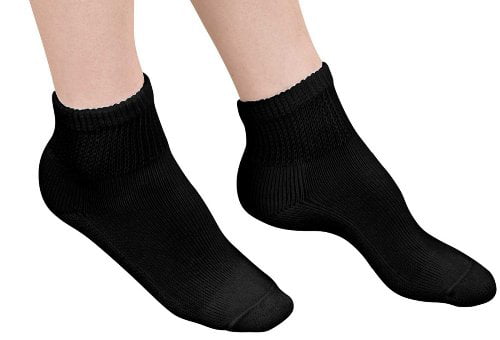 MD USA Seamless Comfort Seamless Toe Diabetic Ankle Socks, Black ...