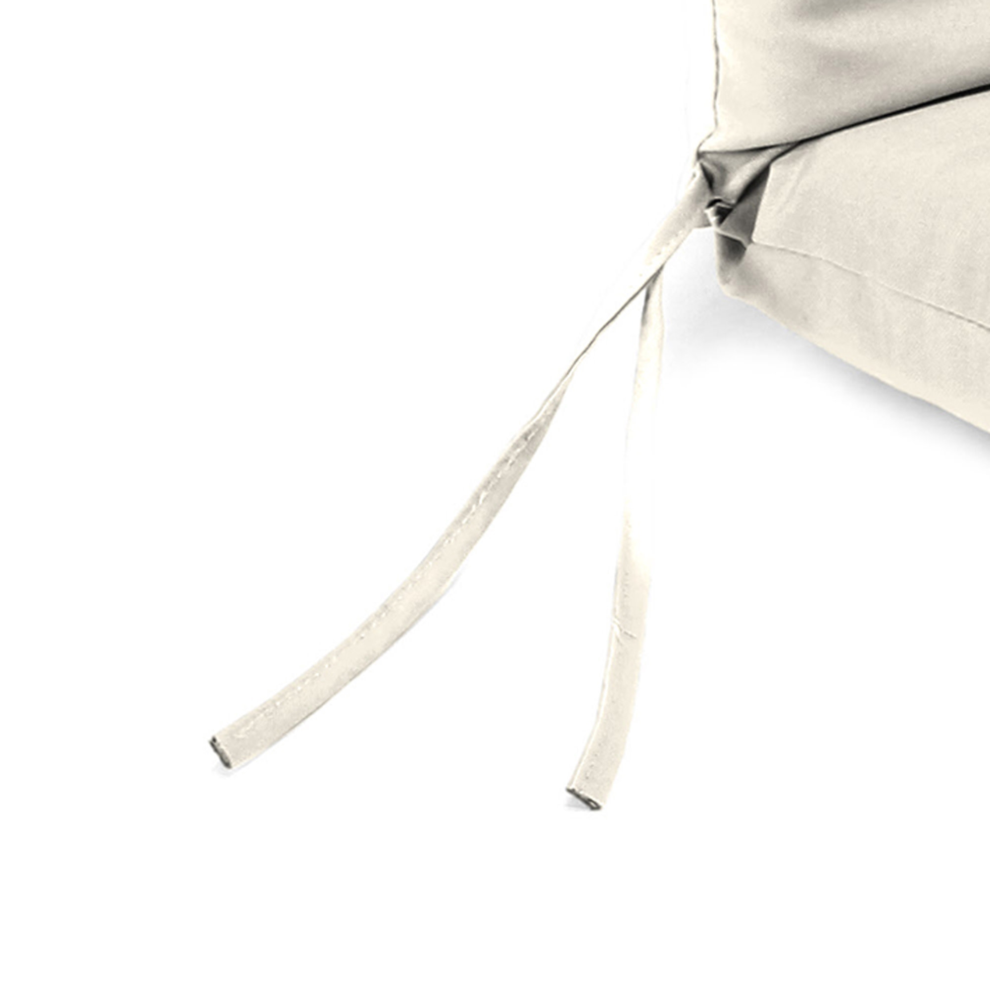 Jordan Manufacturing 44" x 21" Veranda Cream Solid Rectangular Outdoor Chair Cushion with Ties and Hanger Loop (2 Pack)