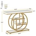 thumbnail image 2 of Spaco 41.3" Console Table with 1.57" Thick Tabletop, Industrial 4-Tier Sofa Entryway Table with Circle Base, White, 2 of 5