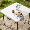 thumbnail image 2 of 36" Square Folding Table with Handle, 400lbs Weight Capacity Foldable Table with HDPE Tabletop & Heavy-Duty Steel Legs, Large Portable Picnic Table for Indoor Outdoor, White, 2 of 8
