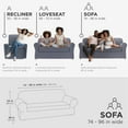 thumbnail image 5 of Zenna Home Simply Fit 2-Piece Steps Stretch Sofa Slipcover, Coal, 5 of 6