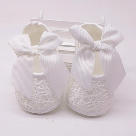 

Infant Baby Girls Spring and Autumn Prewalker Shoes Cute Bow Lace Casual Shoes Anti-skid Soft Soled First Walkers