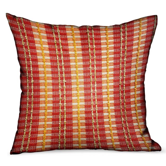 Plutus Cherry Tassel Orange Stripes Cojínde lujo para exteriores / interiores, doble cara, 24 "x 24" Plutus PBRAO130-2424-DP