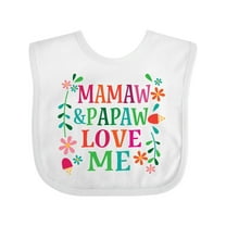 Inktastic Mamaw and Papaw Love Me Girls Baby Bib