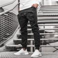 thumbnail image 4 of jsaierl Men's Solid Color Pencil Pants Casual Stretch Slim Fit Sweatpants Fashion Jogger Trousers with Multi Pockets, 4 of 5