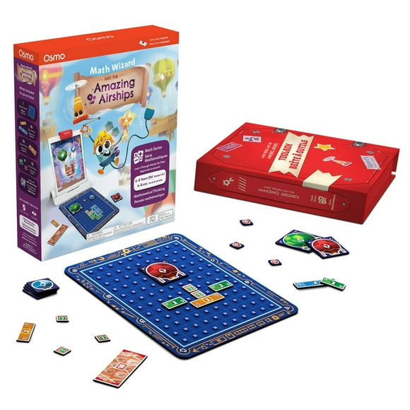 Osmo - Math Wizard and the Amazing Airships iPad & Fire Tablet - Ages 6-8/Grades 1-2 - Mental Math Addition & Subtraction - Curriculum-Inspired - STEM Toy (Osmo Base Required)