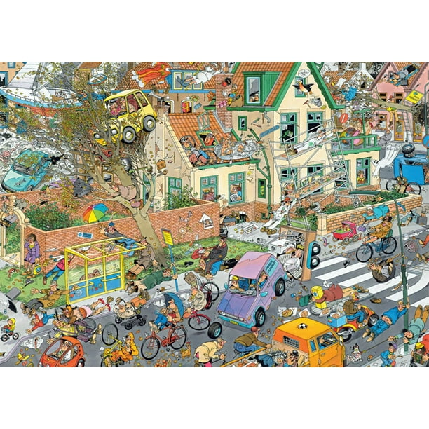 lint Tram haalbaar Jumbo Safari & Storm By Artist Jan van Haasteren 1000 Piece Graphics &  Cartoons Multi-Pack Jigsaw Puzzle - Walmart.com