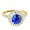 thumbnail image 2 of Mauli Jewels Engagement Rings for Women 1.25 Carat Halo Antique Design Tanzanite And Diamond Engagement Ring 4 Prong-Setting 14K Yellow Gold, 2 of 6