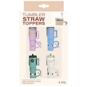 4pk Tumbler Straw Toppers