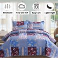 thumbnail image 2 of 3-Piece Queen Patchwork Quilt Set - Microfiber, Lightweight, All Season (1 Quilt, 2 Pillow Shams), 2 of 8