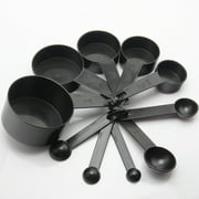 MINGYG 10pcs Black Measuring Cups And Spoons For Baking Tea Coffee Kitchen Tool Set
