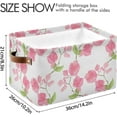 thumbnail image 3 of Coolnut Pink Bougainvillea Flowers Foldable Storage Basket for Shelves, Collapsible Sturdy Storage Bin with Handles, Canvas Storage Cube for Organizing Closet 1PCS Home Decor, 3 of 7