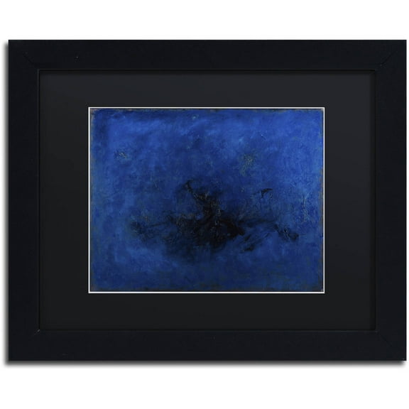 Trademark Fine Art "Deep Blue" Canvas Art by Joarez, Black Matte, Black Frame