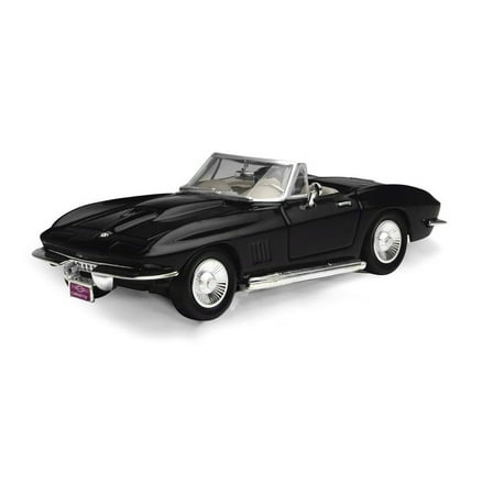 1967 Chevy Corvette Convertible, Black - Showcasts 77224BK - 1/24 Scale Diecast Model Car