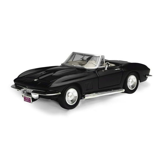 1967 Chevy Corvette Convertible, Black - Showcasts 77224BK - 1/24 Scale Diecast Model Car
