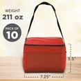 thumbnail image 5 of Small Lunch Bags Set of 10, Bulk Pack - Insulated, Fits 6 Cans, Perfect for the Office, Picnic, Beach - Red, 5 of 5