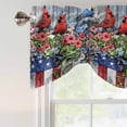 thumbnail image 5 of Tie Up Valances for Windows, Red Blue Flower Adjustable Valance Curtains Window Treatment for Living Room, Patriotic Poppy Bird Stars Stripes Flag Rod Pocket Kitchen Curtains & Drapes 42x18 Inch, 5 of 9