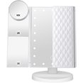 thumbnail image 1 of TEMOGU-Makeup Mirror Vanity Mirror with Lights 1X 2X 3X 10X Magnification, Lighted Makeup Mirror, Touch Control, Tri-Fold Portable LED Makeup Vanity, Two Power Supply Modes, White, 1 of 4