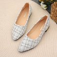 Women's Plaid Pattern Chunky Low Heel Shoes, Elegant Point Toe Dress