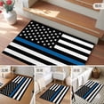 thumbnail image 6 of 2x3 Door Mat Rug, Blue White American Police Flag Non-Skid Rubber Backing Large Rectangle Rugs - Living Room Bedroom Home Office, Honoring Law Enforcement Officers Indoor Floor Carpets Washable Rug, 6 of 9