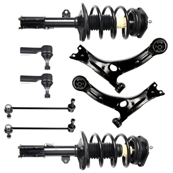 AUTOMUTO Struts & Shocks Quick-Strut Front complete strut Control Arm Stabilizer Bar Link Tie Rod End Fit For 2003-2008 for Pontiac Vibe 2003-2008 for Toyota Matrix
